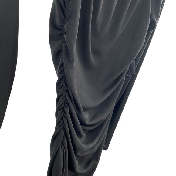 Y2K Dolce & Gabbana Long Sleeve Ruffle Side Top Black Semi Sheer Going Out Shirt - Picture 8 of 13